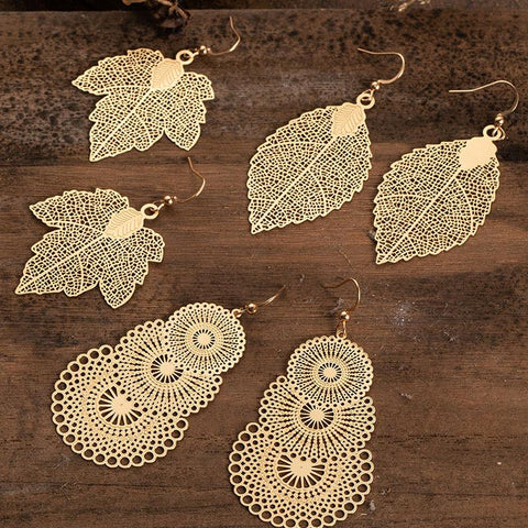 Metal Leaf Earrings