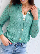 Women's Casual Knitted Cardigan In Solid Colors