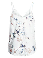 Tropical Botanical Print Tank Top T-shirt V-neck Halter Tops