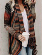 Striped Shawl Sweater