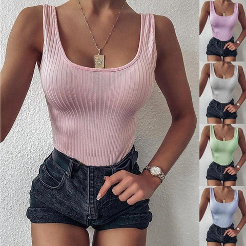 Sexy Sleeveless Square Neck Bodysuit