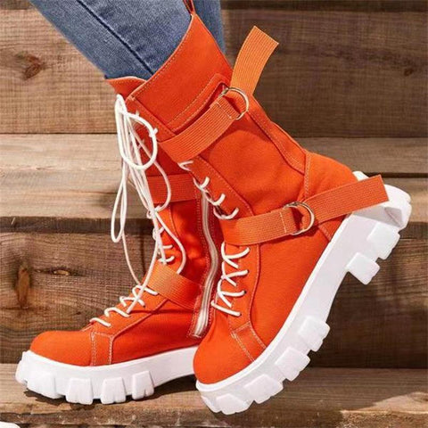 Ladies Lace-up Motorcycle Boots