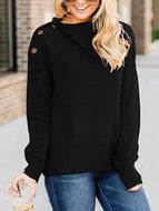 Women's Casual Shoulder Button Down Knit Sweater