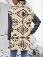 Patchwork Printed Long Sweater