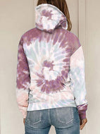 Casual Tie-dye Printed Loose Hooded Sweatshirt