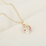 Romantic Flower Garland Rose Gold Necklace Pendant Gifts for Girls