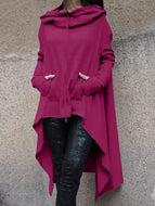 Pure Color Casual Two Wool Long-sleeved Ladies Sweatshirt