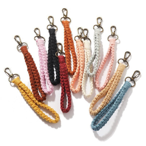 Hand-woven Wrist Strap Keychain Europe and The United States INS Hot Selling Retro High-quality Bracelet with Key