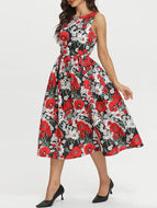 Women Printed Puffy Dress