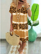 Summer New Women's Sexy Leopard Print Casual Midi Skirt