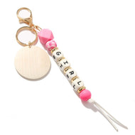 Fashion New Letter Silicone Bead Keychain Bag Accessories Luggage Keychain