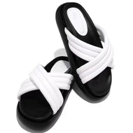 Large Size Cross Open Toe Women's Platform Slippers Comfortable Women Outdoor Shoes