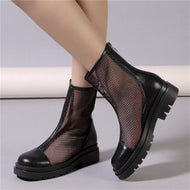 Flat Black Net Boots