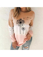 Tie-dye gradient dandelion print top