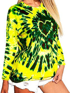 Autumn Love Tie-dye Printed Long-sleeved T-shirt