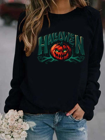 Halloween Pumpkin Print Women's Sweatshirt