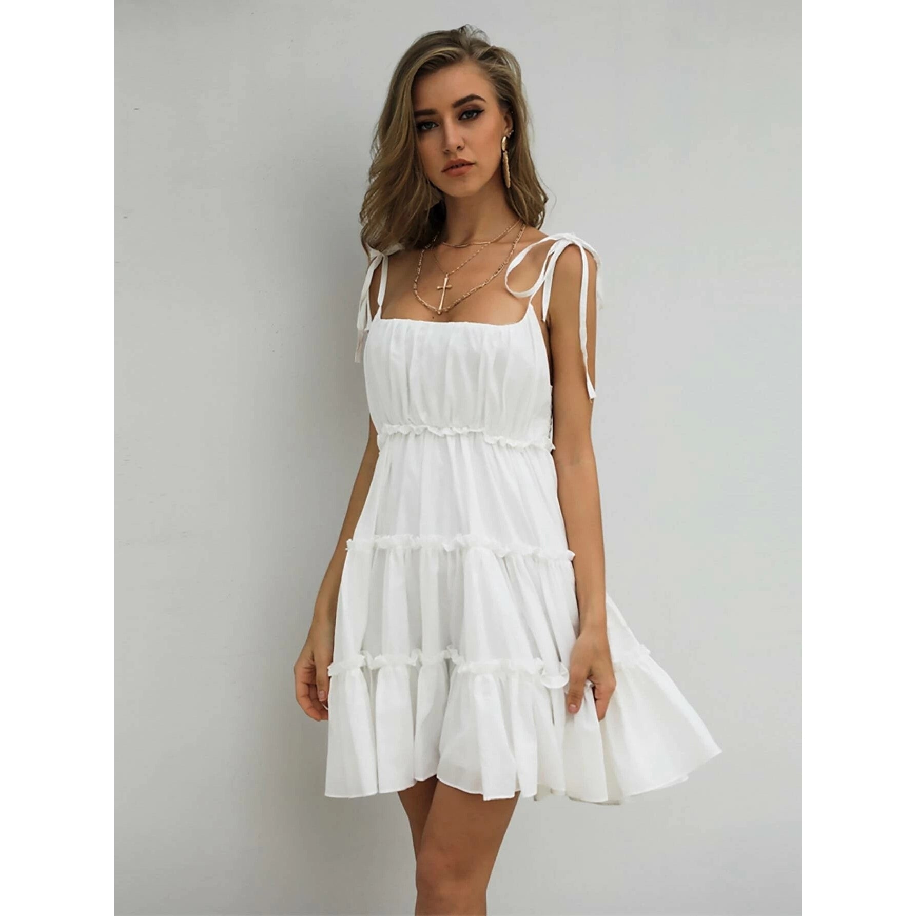 Frill Trim Layered Hem Cami Dress DM0121