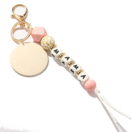 Fashion New Letter Silicone Bead Keychain Bag Accessories Luggage Keychain