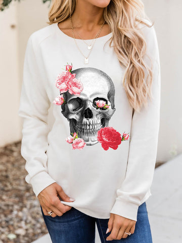 Causal Skull Sweatshirt For Women