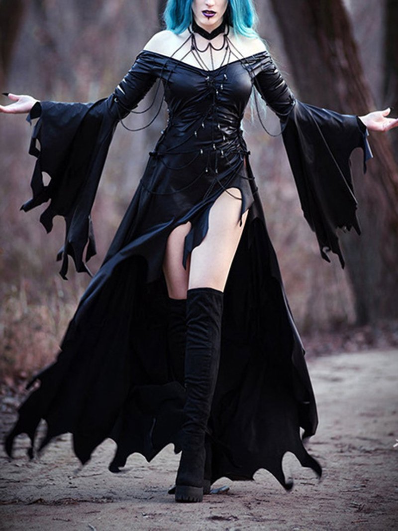 Retro big hip sleeve gothic dress