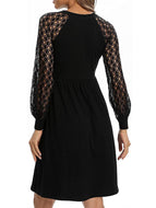 Lace Stitching Long-sleeved Dress