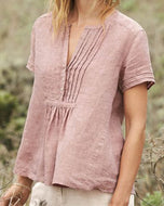 Loose Casual Short V-neck Loose Top