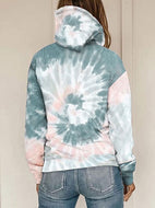 Casual Tie-dye Printed Loose Hooded Sweatshirt