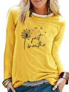 Dandelion Printed Long-sleeved Tops