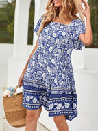 Spring Print Short Sleeve Dress