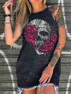 Street Skull Print Sleeveless Top