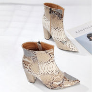 Snakeskin Print Sexy Boots