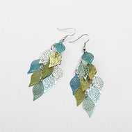 Colorful Seven Nine Leaf Earrings