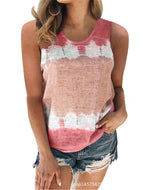 Loose Round Neck Positioning Printed Vest Top