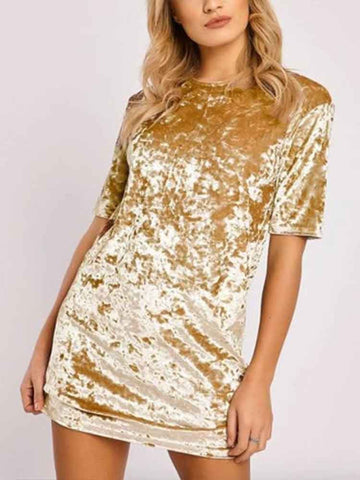 High-quality Gold-brick Cashmere Fashion Multi-color Mini Dress