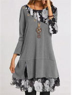 Hot Selling Fashion Chiffon Print Loose Plus Size Dress