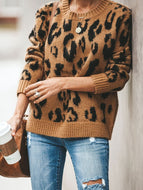 Leopard Sweater Women's Knitted Sweater