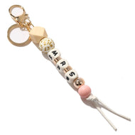 Fashion New Letter Silicone Bead Keychain Bag Accessories Luggage Keychain