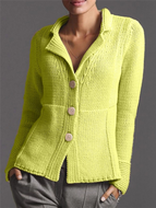 Solid Color Sweater Coat