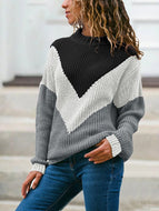 Relaxed Long Sleeve Ribbed Knit Sweater