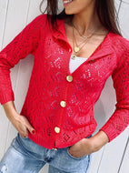 Women's Casual Knitted Cardigan In Solid Colors