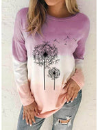 Tie-dye gradient dandelion print top