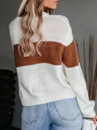 Women's Casual Crew Neck Striped Knit Sweater