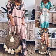 Summer New Women's Loose Round Neck Print Dress