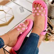 Fashion Pearl Flip Flops Platform Plus Size Sandals