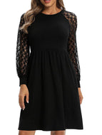 Lace Stitching Long-sleeved Dress