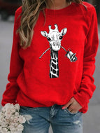 Giraffe Print Hooded Sweatshirt