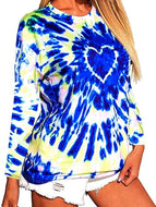 Autumn Love Tie-dye Printed Long-sleeved T-shirt