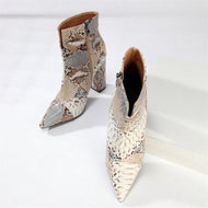 Snakeskin Print Sexy Boots