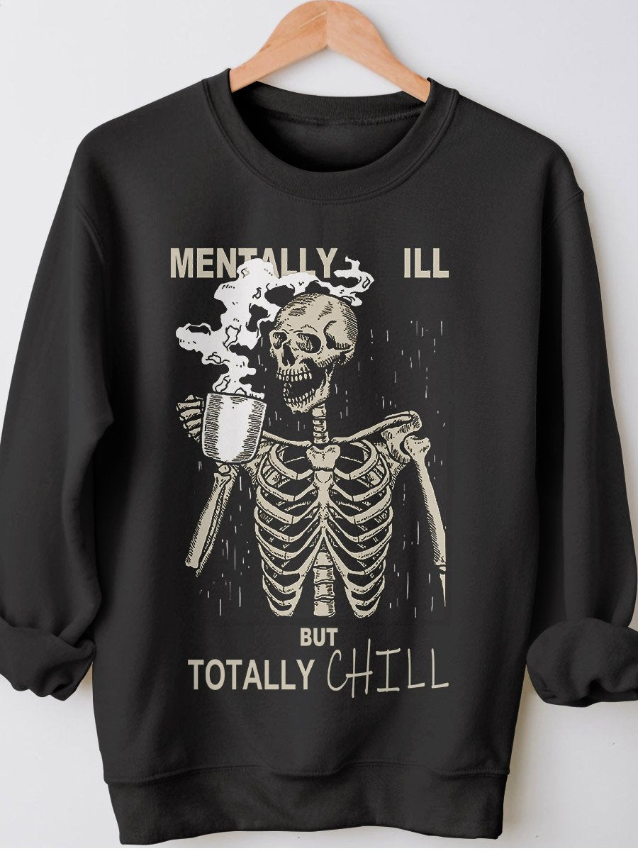 Vintage Retro Halloween Print Long Sleeve Sweatshirt