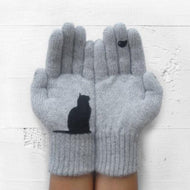 Kitty Bird Printed Gloves In Autumn and Winter